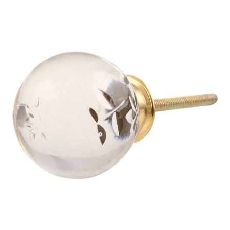 Clear Star And Leaf Cut Glass Desser Knob Online